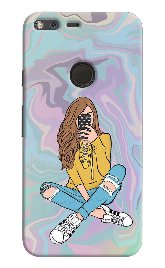 Selfie Girl Google Pixel XL Hard Case Back Cover by Casekaro