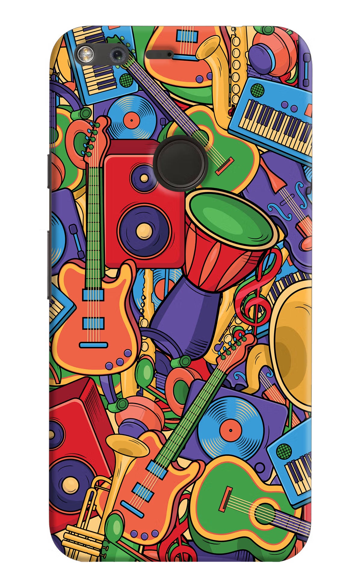 Music Instrument Doodle Google Pixel XL Hard Case Back Cover by Casekaro