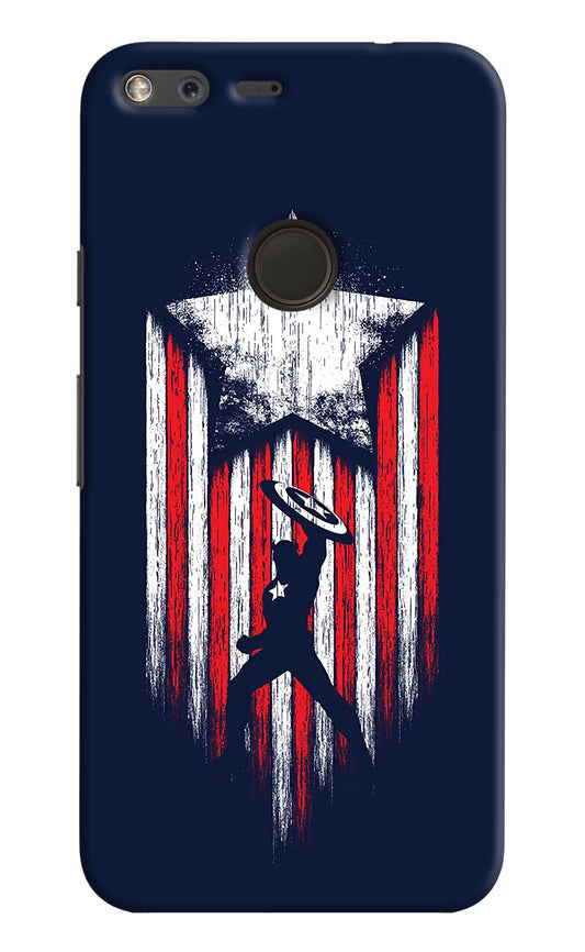 Captain America Marvel Art Google Pixel XL Hard Case Back Cover by Casekaro