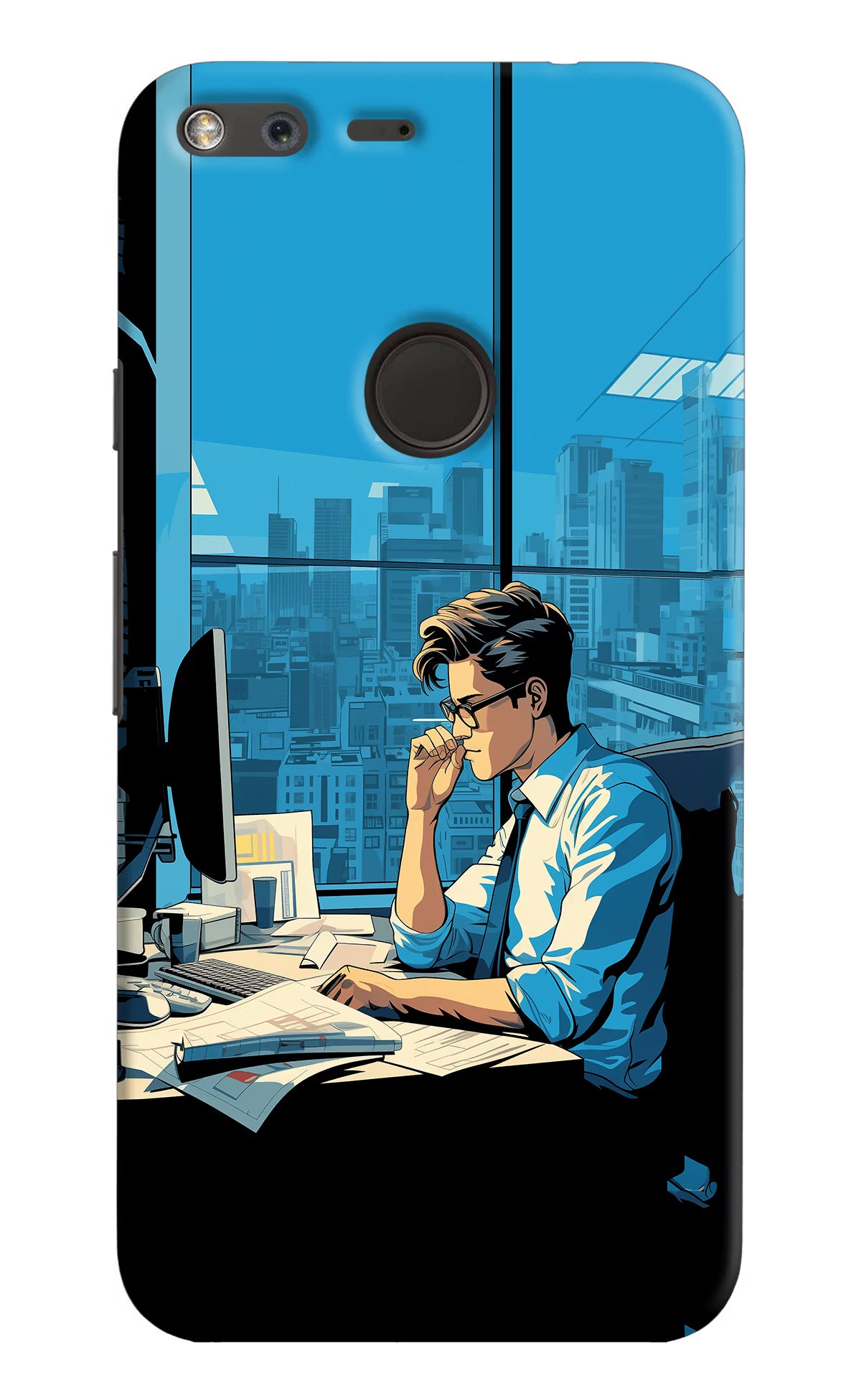 Focused Hustler (AI Generated) Google Pixel XL Hard Case Back Cover by Casekaro