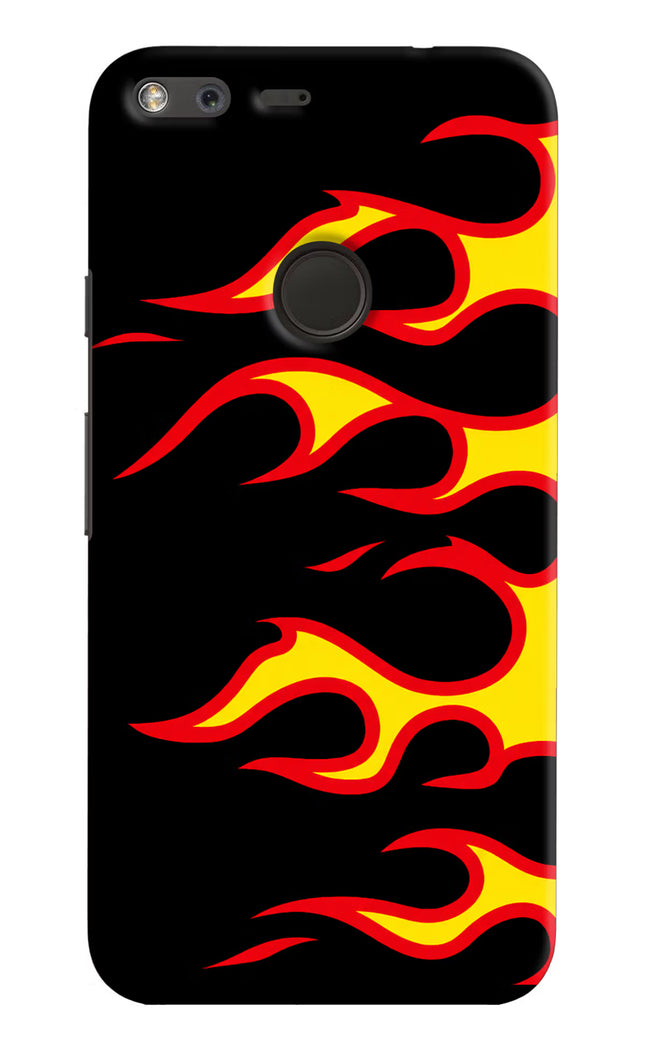 Side Sweep Flames Google Pixel XL Hard Case Back Cover by Casekaro