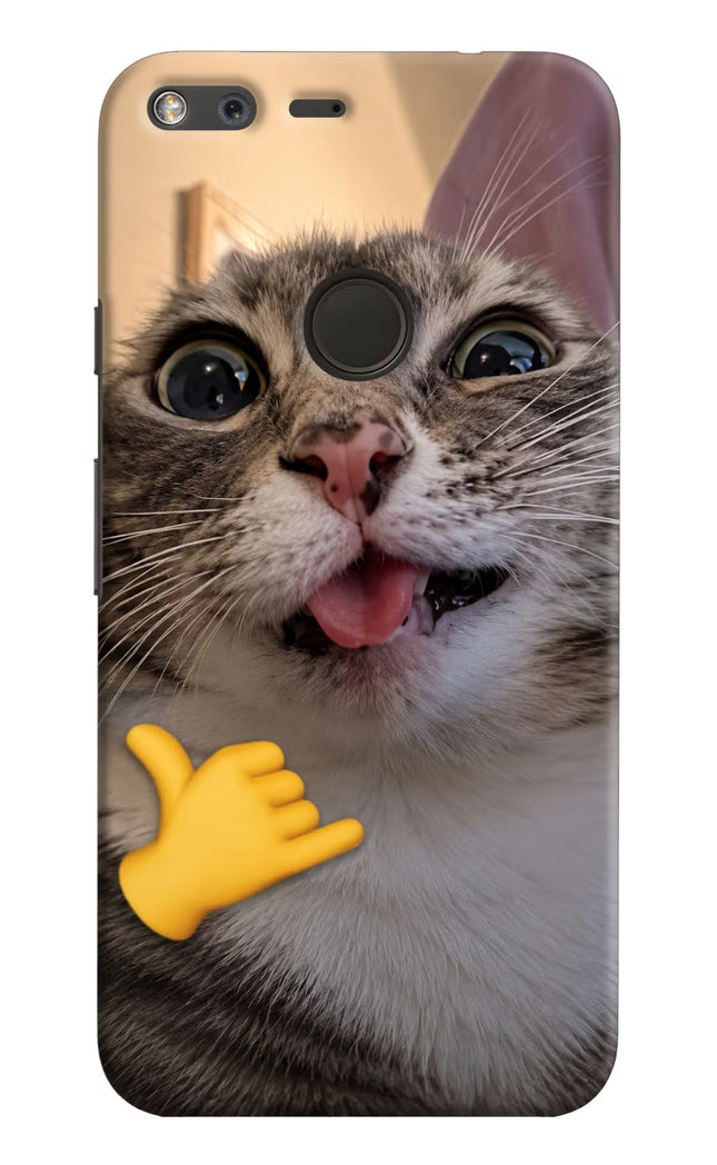 Silly Cat Call Google Pixel XL Hard Case Back Cover by Casekaro