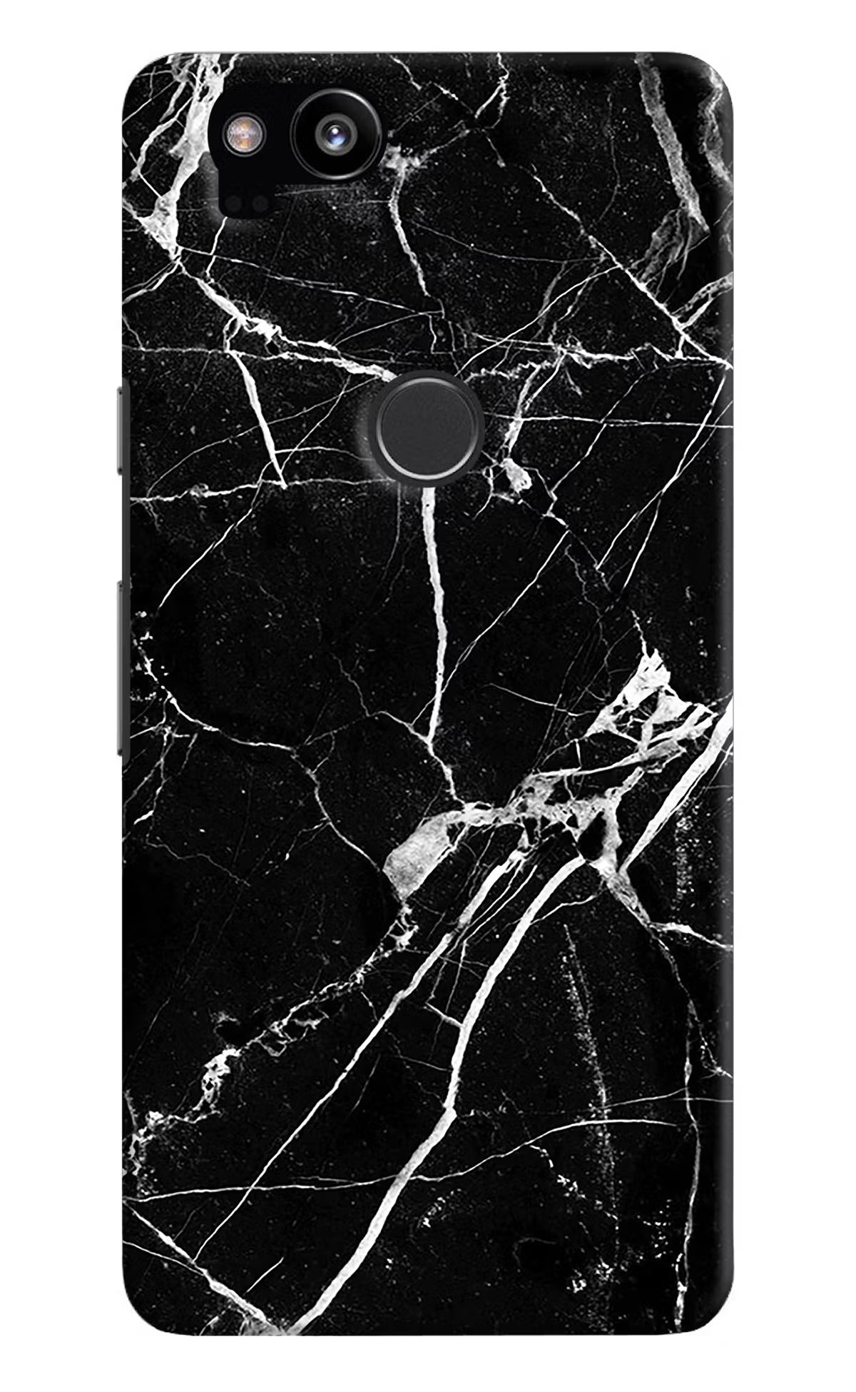 Black Marble Pattern Google Pixel 2 Hard Case Back Cover by Casekaro