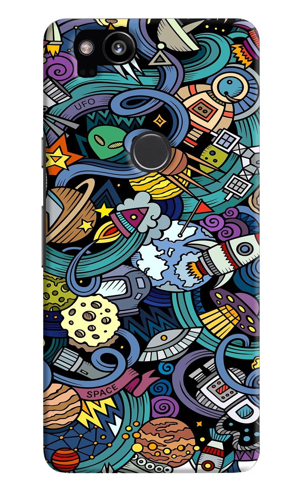 Space Abstract Google Pixel 2 Hard Case Back Cover by Casekaro