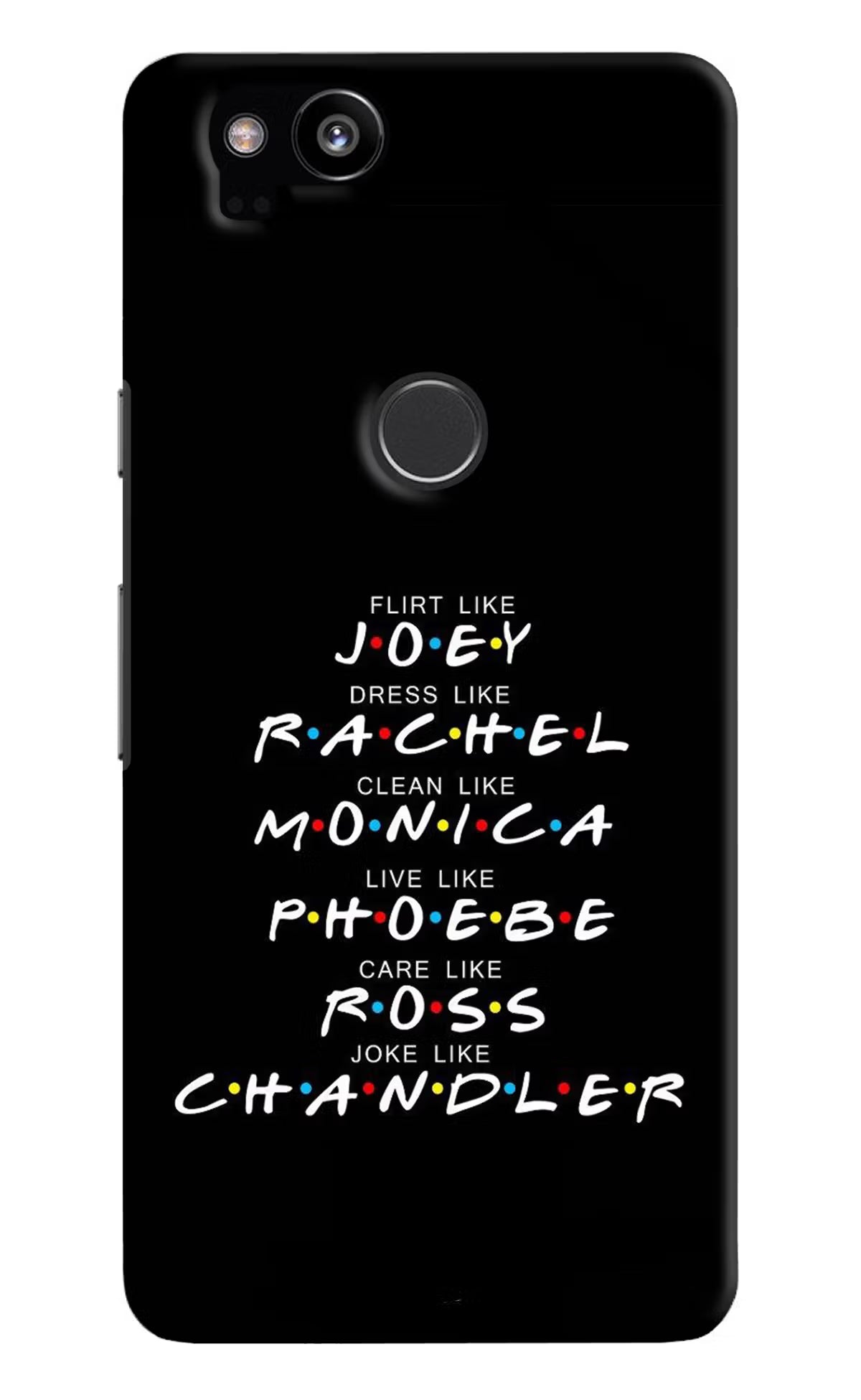 FRIENDS Character Google Pixel 2 Hard Case Back Cover by Casekaro