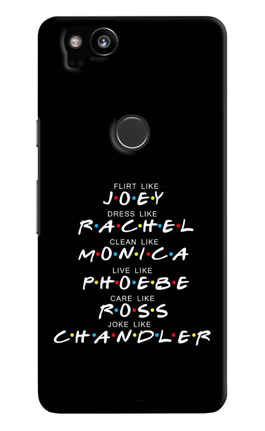 FRIENDS Character Google Pixel 2 Back Cover, Hard case