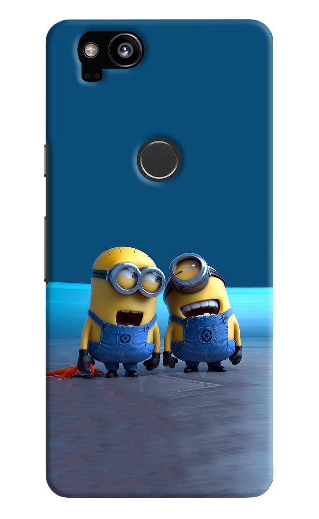 Minion Laughing Google Pixel 2 Hard Case Back Cover by Casekaro