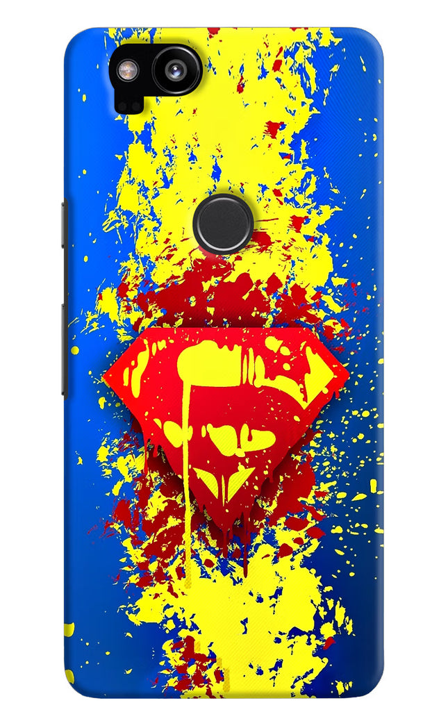Superman logo Google Pixel 2 Hard Case Back Cover by Casekaro