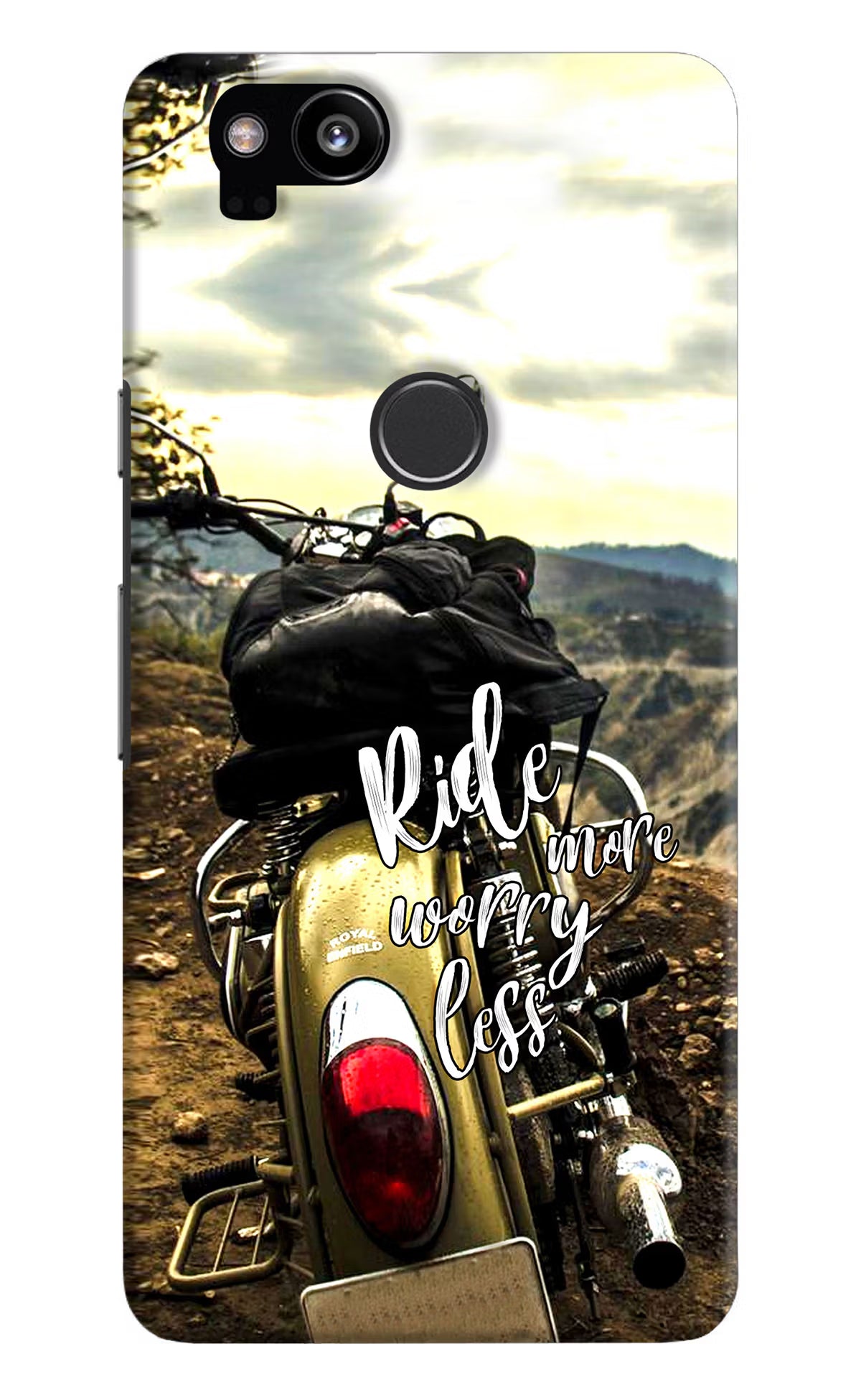 Ride More Worry Less Google Pixel 2 Hard Case Back Cover by Casekaro