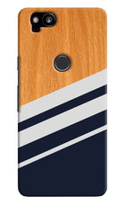 Blue and white wooden Google Pixel 2 Hard Case Back Cover by Casekaro