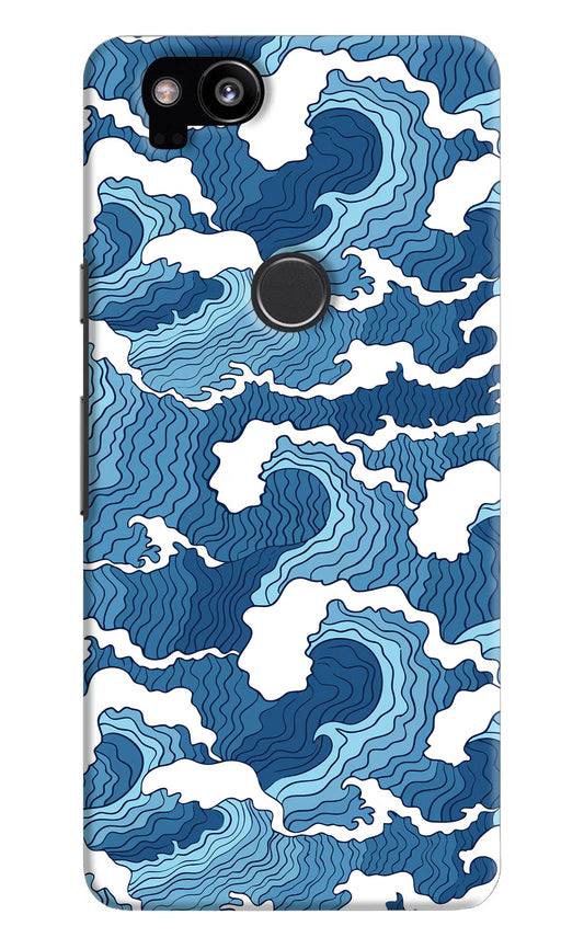 Blue Waves Google Pixel 2 Hard Case Back Cover by Casekaro