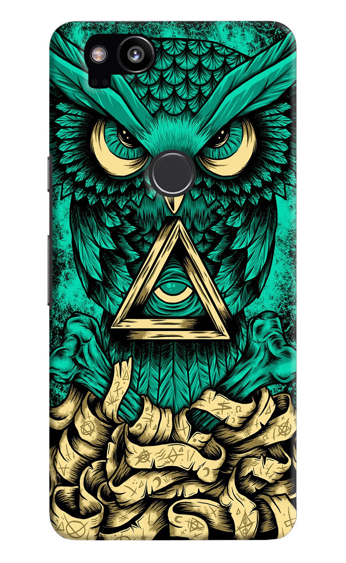 Green Owl Google Pixel 2 Hard Case Back Cover by Casekaro