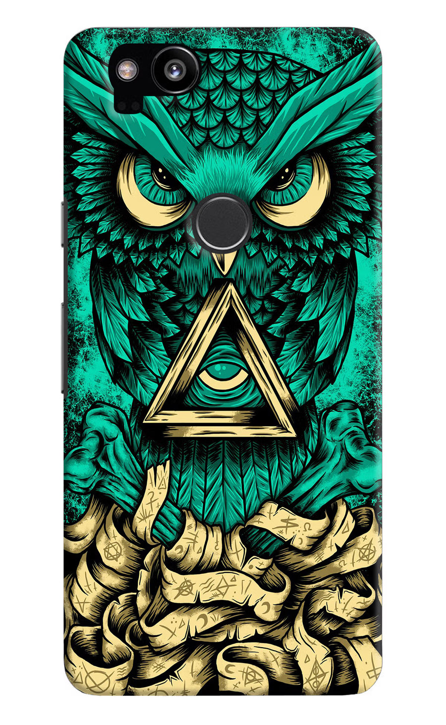 Green Owl Google Pixel 2 Back Cover, Hard case