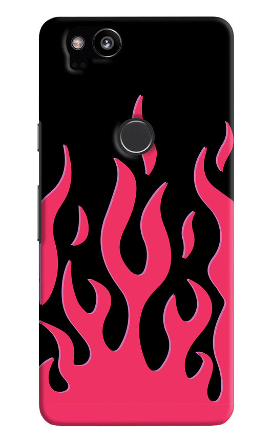 Fire Flames Google Pixel 2 Hard Case Back Cover by Casekaro