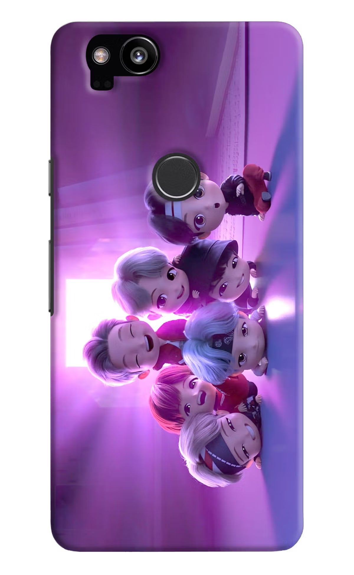 BTS Chibi Google Pixel 2 Hard Case Back Cover by Casekaro