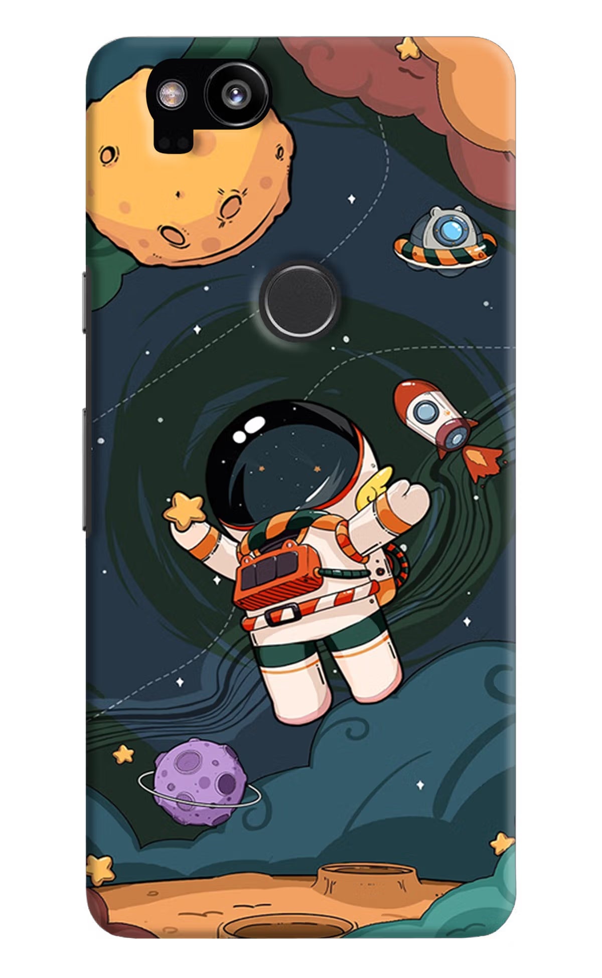 Cartoon Astronaut Google Pixel 2 Hard Case Back Cover by Casekaro