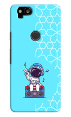 Cute Astronaut Chilling Google Pixel 2 Hard Case Back Cover by Casekaro