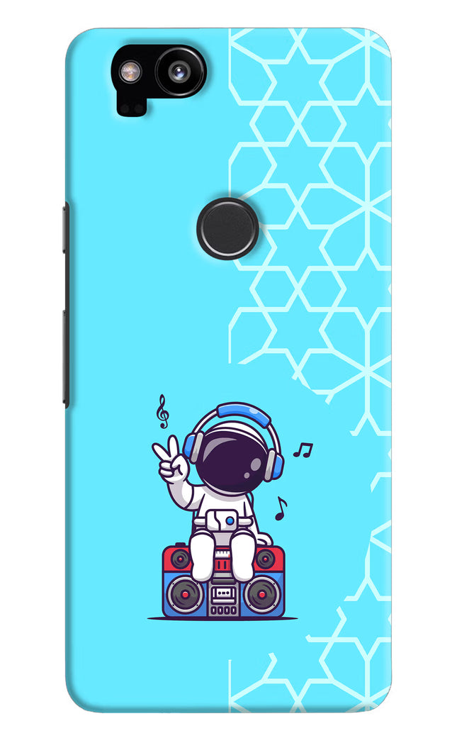 Cute Astronaut Chilling Google Pixel 2 Hard Case Back Cover by Casekaro