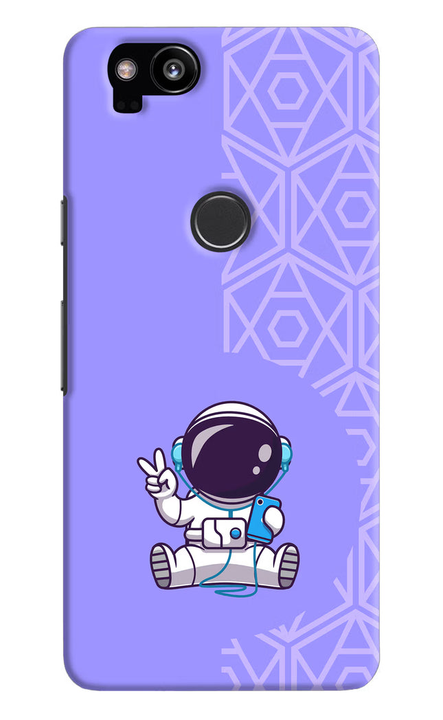 Cute Astronaut Chilling Google Pixel 2 Hard Case Back Cover by Casekaro