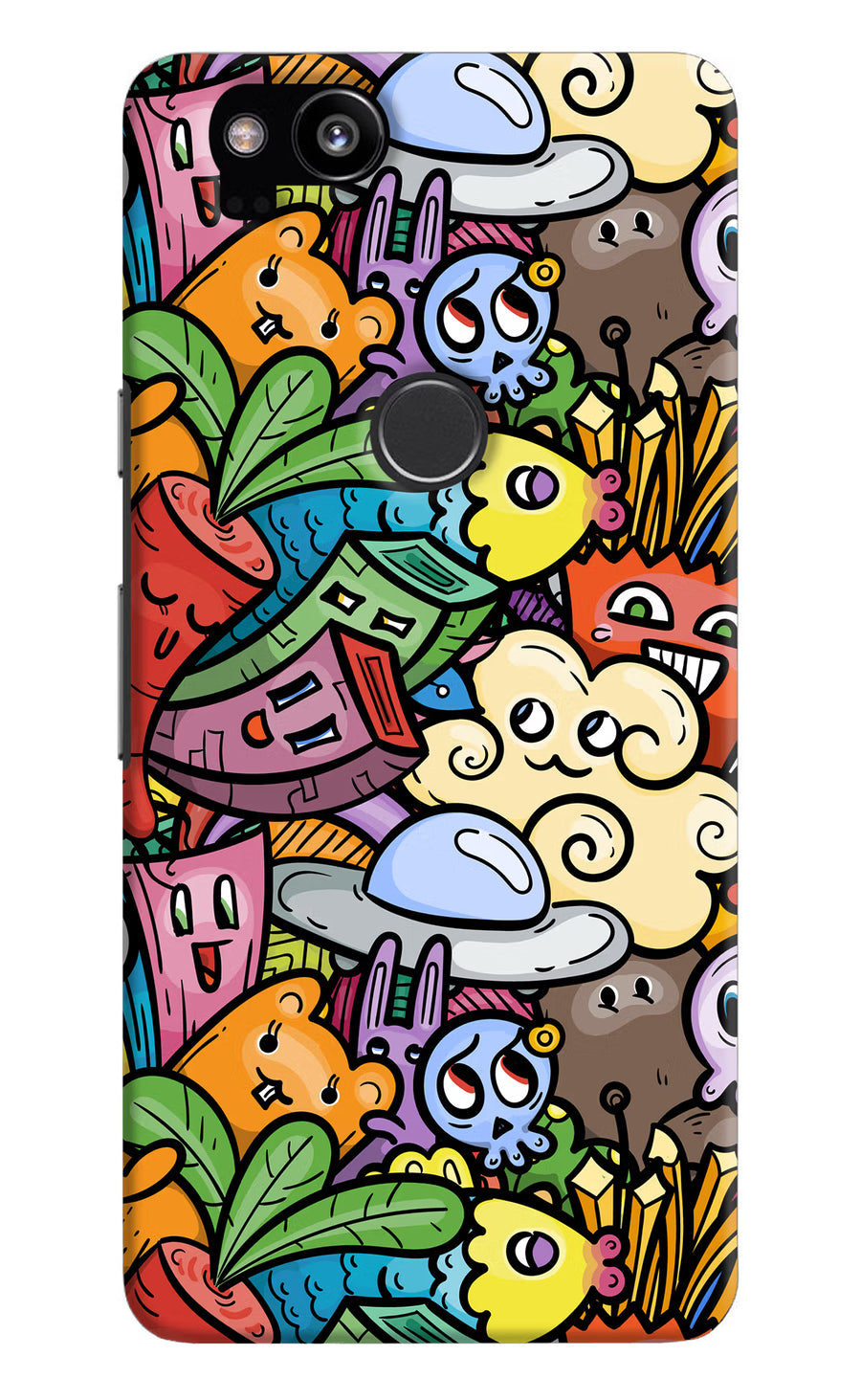 Veggie Doodle Google Pixel 2 Back Cover, Hard case