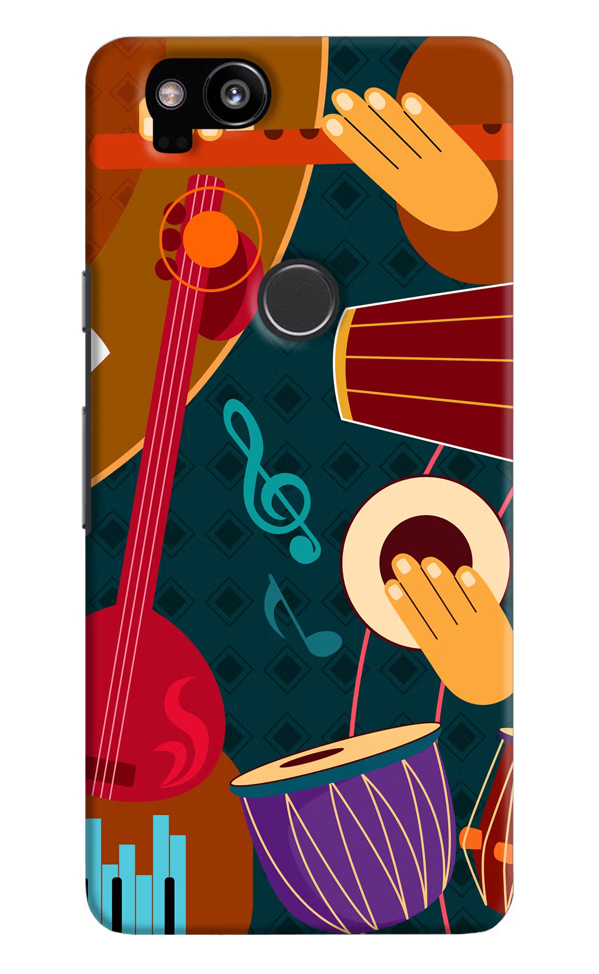Music Instrument Google Pixel 2 Hard Case Back Cover by Casekaro