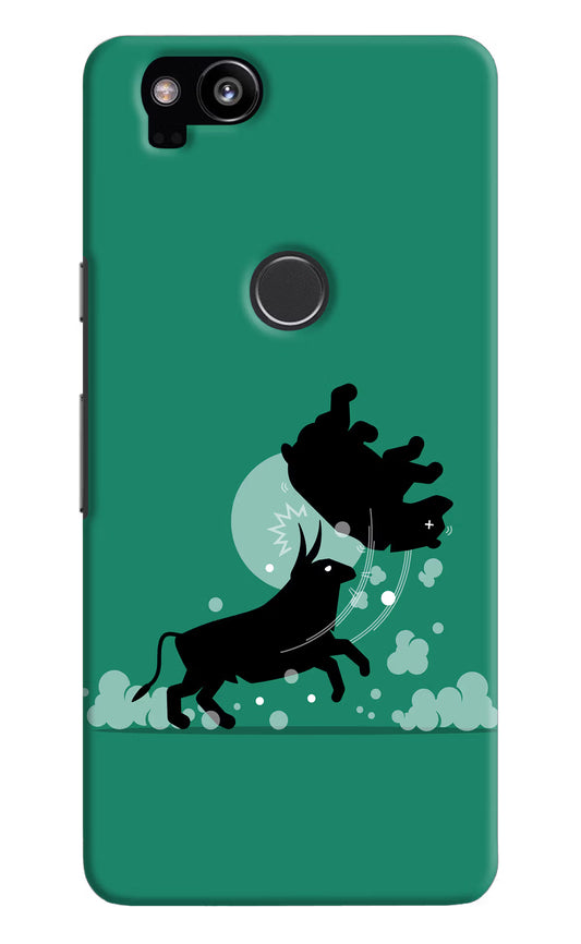 Bull Conqueror Google Pixel 2 Hard Case Back Cover by Casekaro