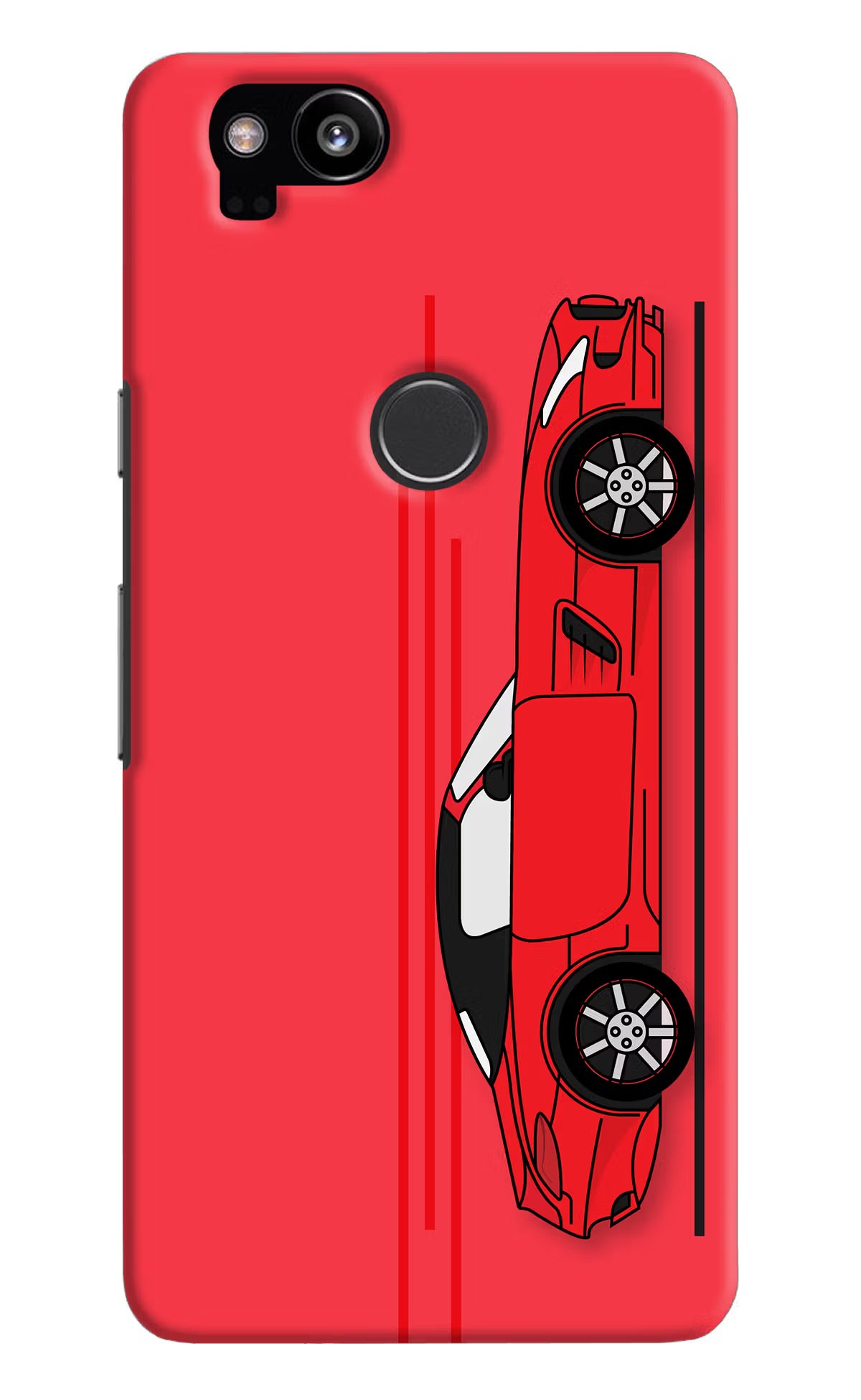 Red Velocity Google Pixel 2 Hard Case Back Cover by Casekaro