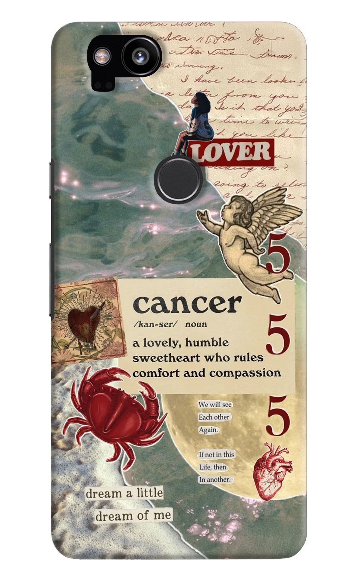Cancer Zodiac Google Pixel 2 Hard Case Back Cover by Casekaro