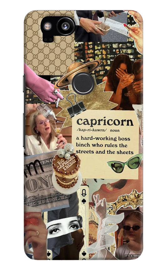 Capricorn Zodiac Google Pixel 2 Hard Case Back Cover by Casekaro