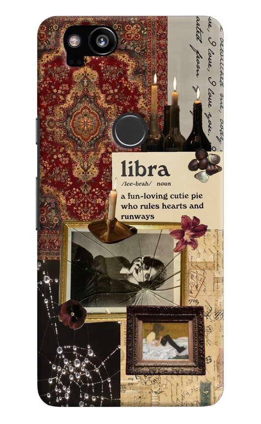 Libra Zodiac Google Pixel 2 Hard Case Back Cover by Casekaro