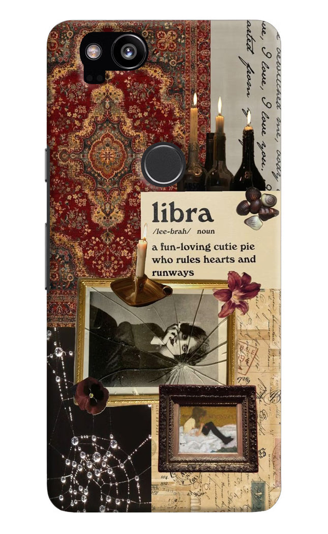 Libra Zodiac Google Pixel 2 Hard Case Back Cover by Casekaro