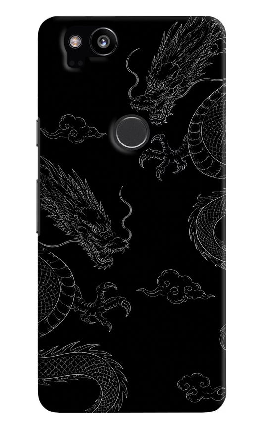 Twin Dragons Google Pixel 2 Hard Case Back Cover by Casekaro