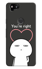 You're Right Google Pixel 2 Hard Case Back Cover by Casekaro