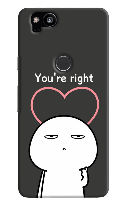 You're Right Google Pixel 2 Hard Case Back Cover by Casekaro