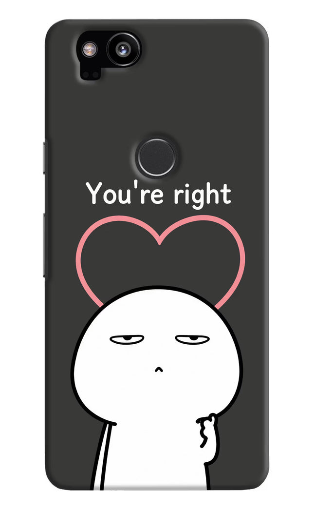 You're Right Google Pixel 2 Hard Case Back Cover by Casekaro