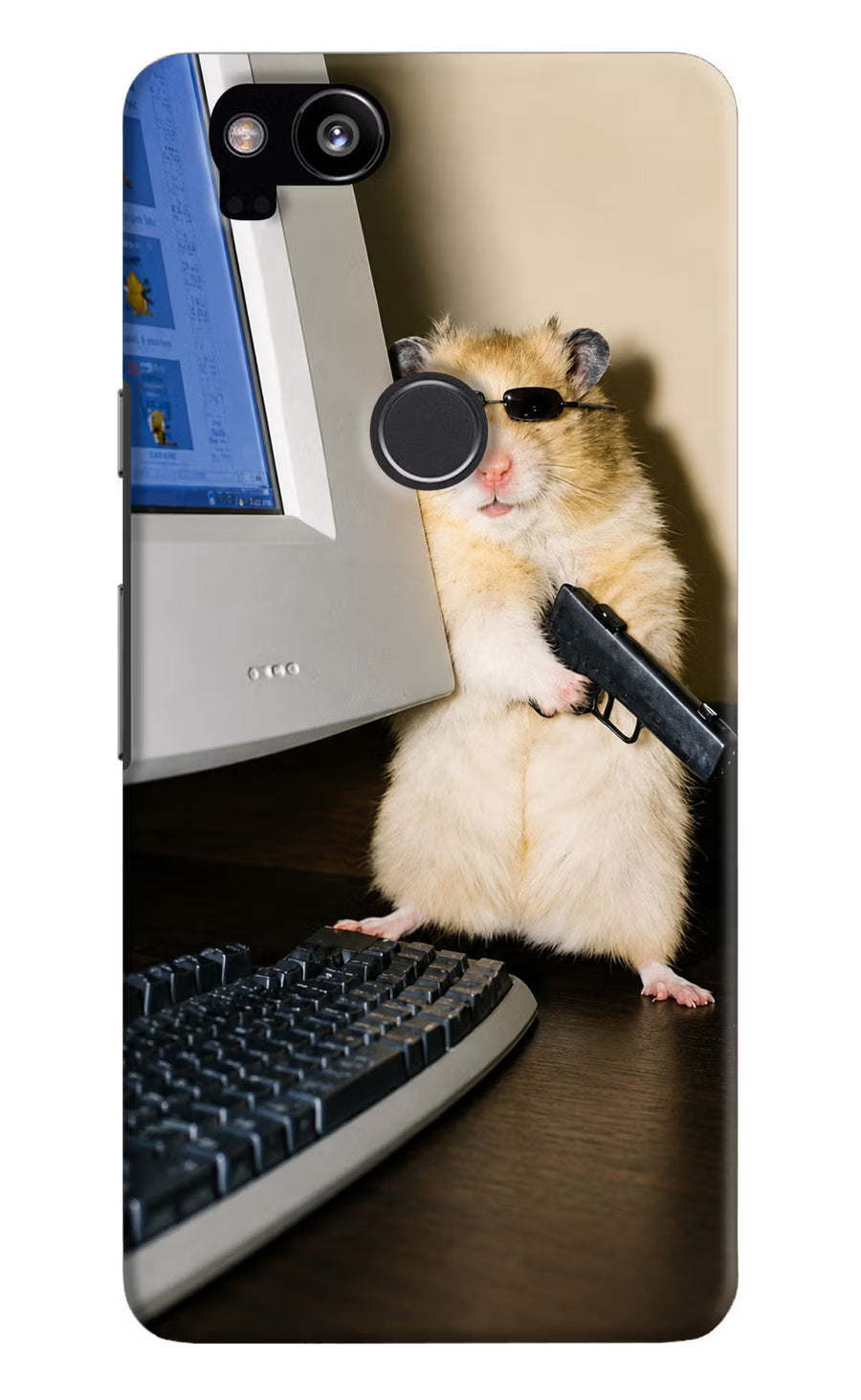 Hacker Hamster Google Pixel 2 Back Cover, Hard case