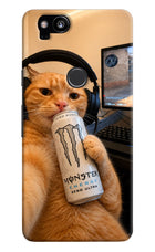 Gamer Cat Energy Google Pixel 2 Hard Case Back Cover by Casekaro