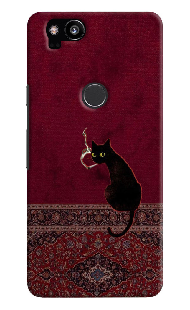Midnight Cat Google Pixel 2 Hard Case Back Cover by Casekaro