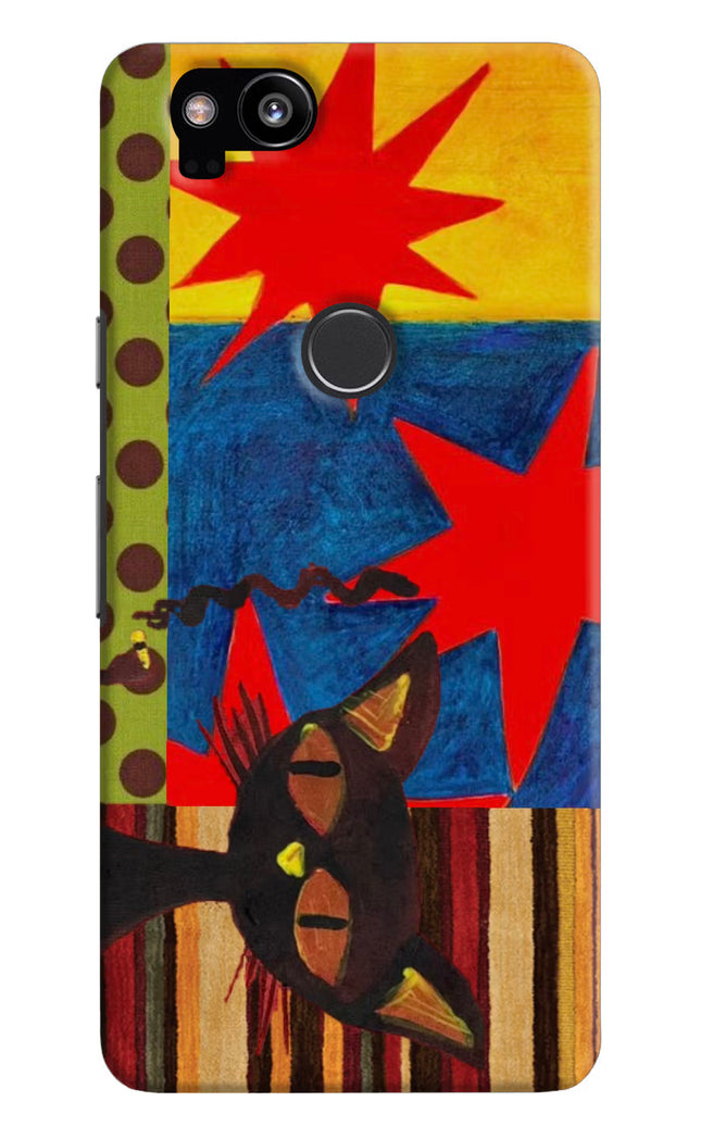 Pop Cat Google Pixel 2 Hard Case Back Cover by Casekaro