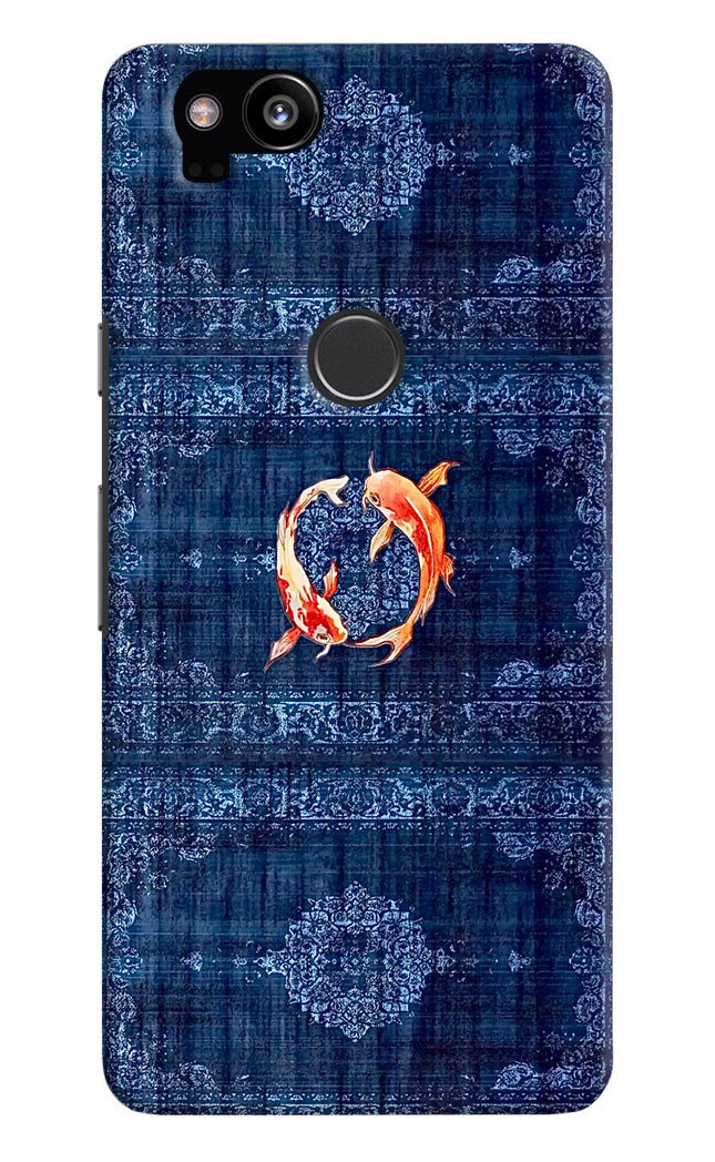 Koi Blue Google Pixel 2 Hard Case Back Cover by Casekaro