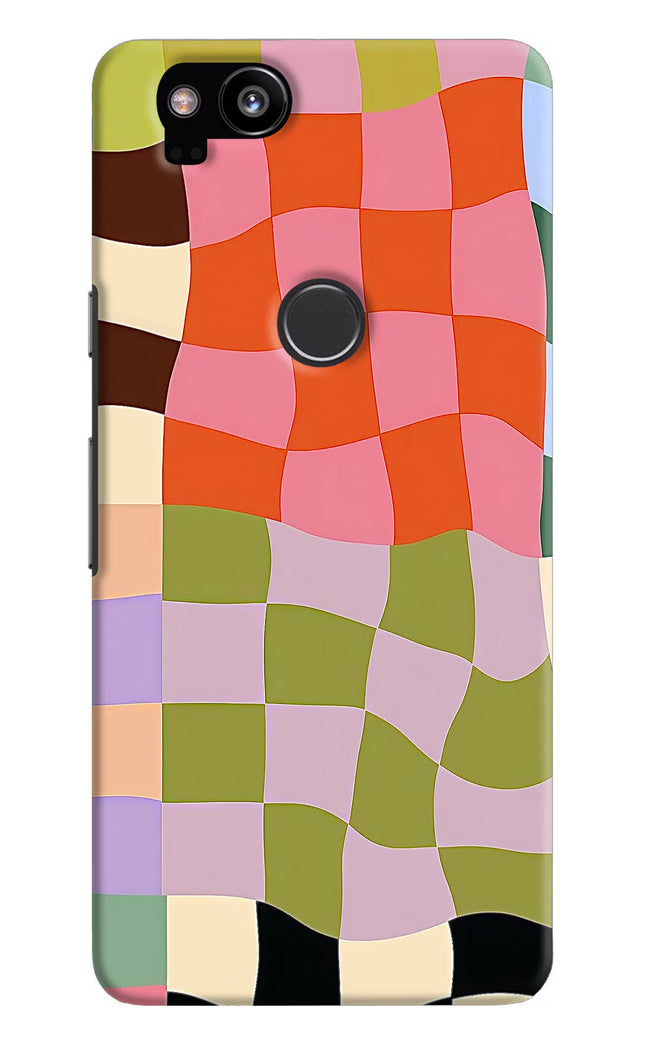 Wavy Grid Google Pixel 2 Hard Case Back Cover by Casekaro