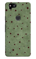 Green Stars Google Pixel 2 Hard Case Back Cover by Casekaro