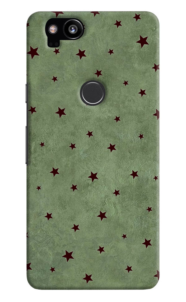 Green Stars Google Pixel 2 Hard Case Back Cover by Casekaro