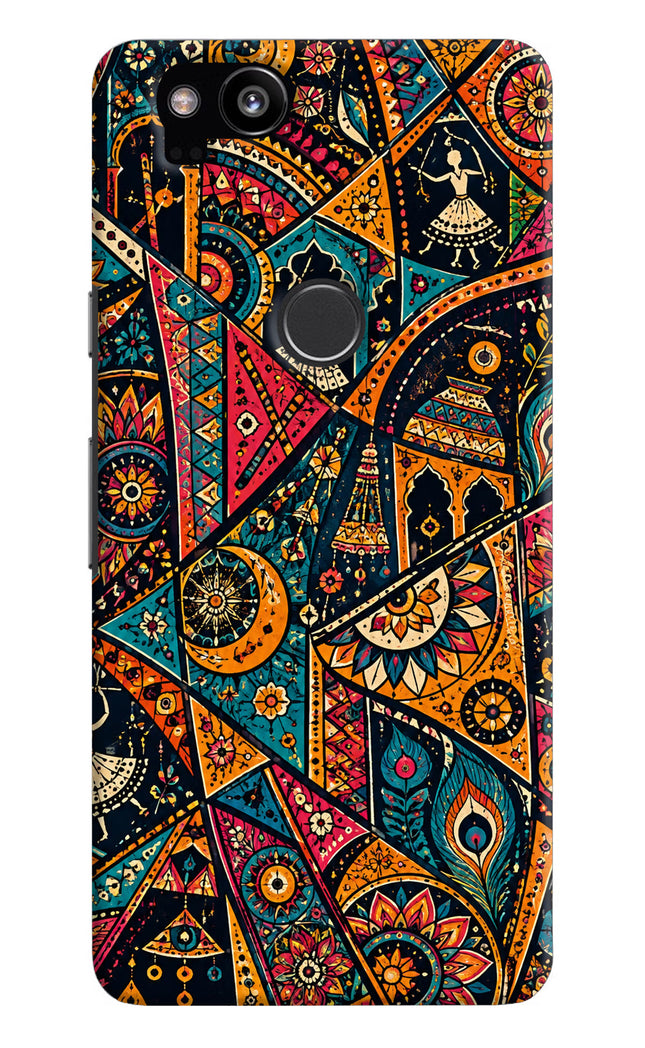 Folk Print Google Pixel 2 Hard Case Back Cover by Casekaro