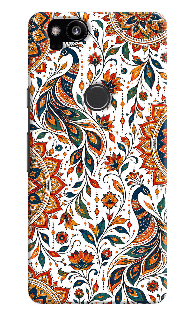 White Mayura Google Pixel 2 Hard Case Back Cover by Casekaro