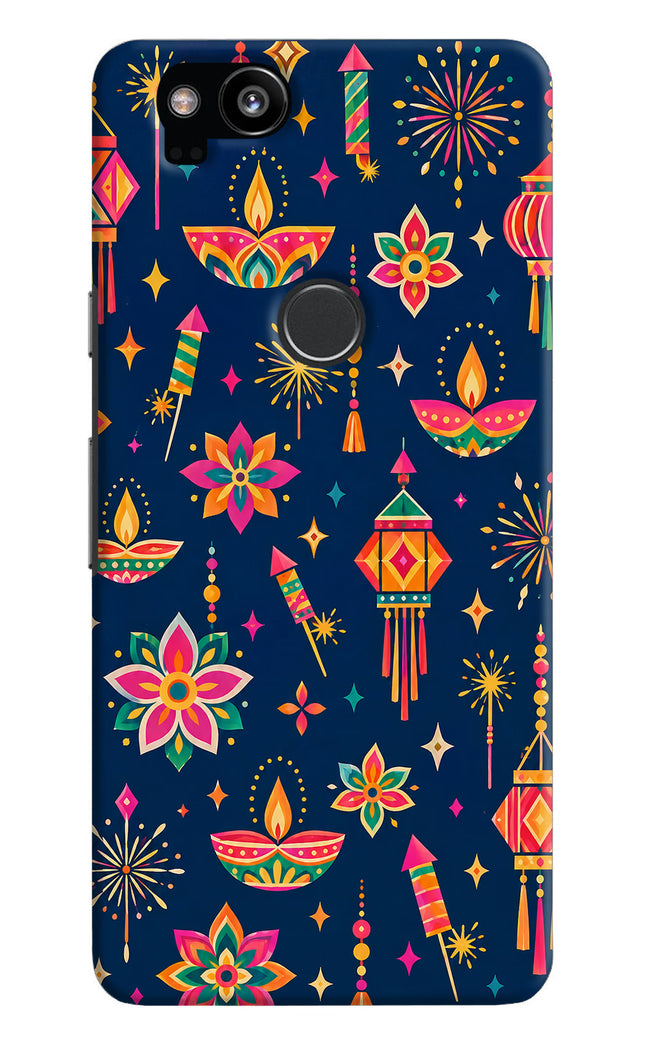 Festive Pop Google Pixel 2 Hard Case Back Cover by Casekaro