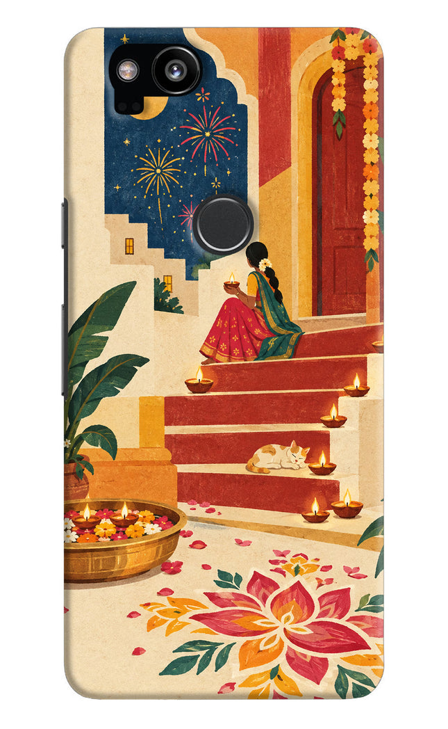 Diwali Rangoli Google Pixel 2 Hard Case Back Cover by Casekaro