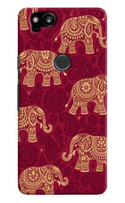Maroon Elephant Google Pixel 2 Hard Case Back Cover by Casekaro
