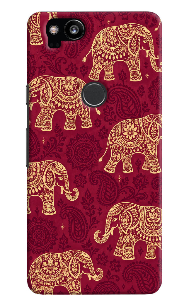 Maroon Elephant Google Pixel 2 Hard Case Back Cover by Casekaro