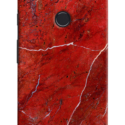 Red Marble Design Google Pixel 2 XL Hard Case Back Cover by Casekaro